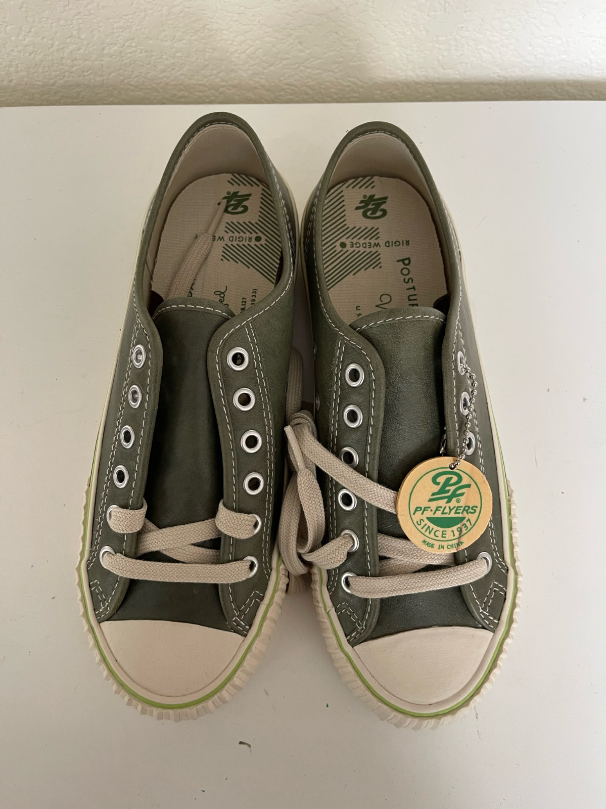 Vintage PF Flyers Center Lo Reissue Sneakers Olive Green Size 8 ½