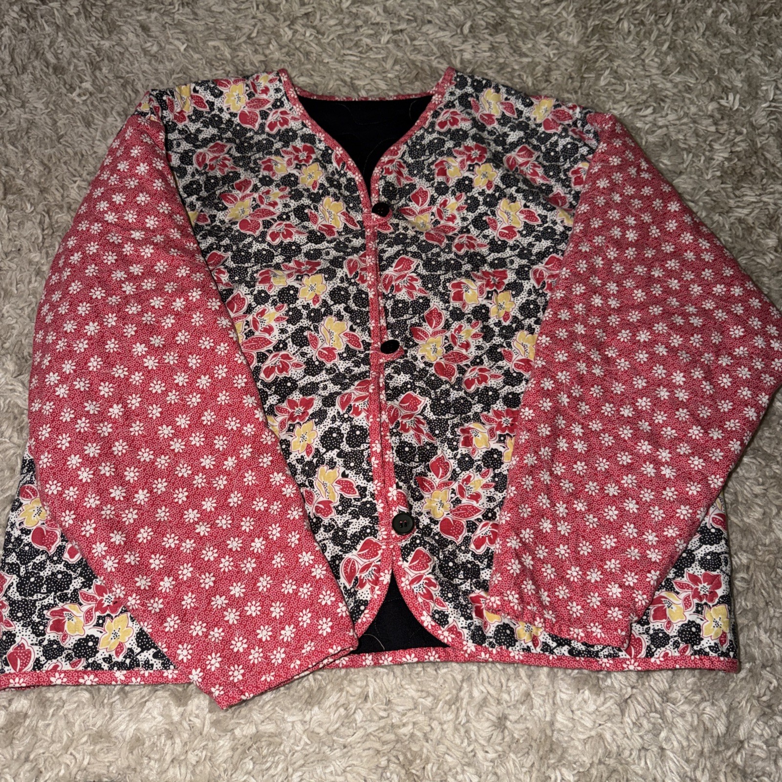 Quilted Jacket Handmade Size L/XL