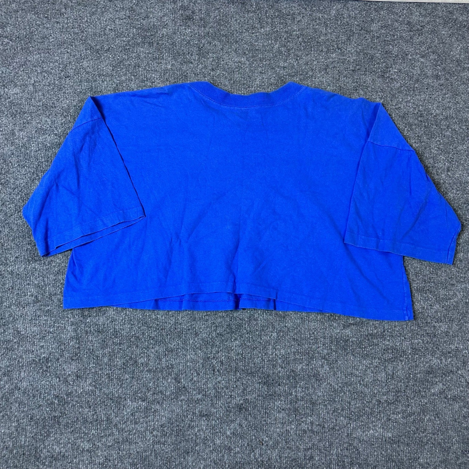Aerospeed,Crop Top,Womens,Size L Blue Vintage 80s 90s Graphic Tee Made in USA