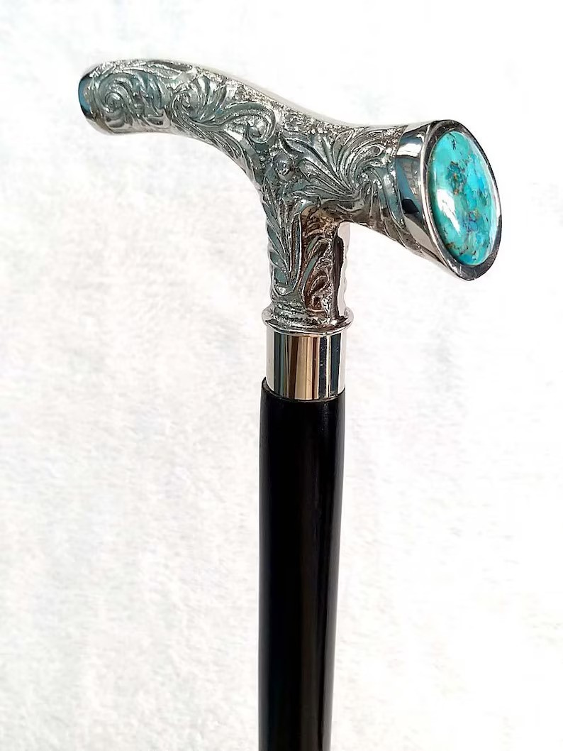Elegant Walking Cane for Men & Women Wooden Stick Hand Carved Vintage Solid New