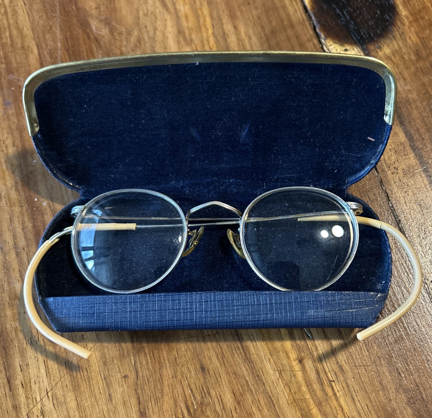 Antique 1920 American Optical AO Ful-Vue 1/10 12K Gold Filled GF Glasses & Case