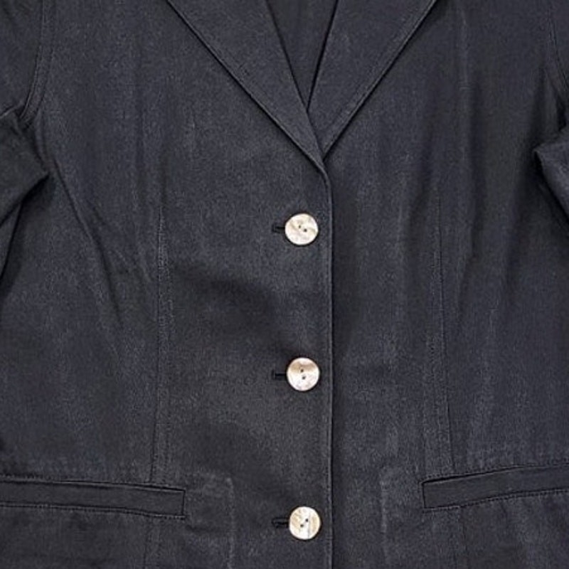 Vintage Tommy Bahama Jacket Womens 2 Black Stretch Cotton Preppy Lightweight