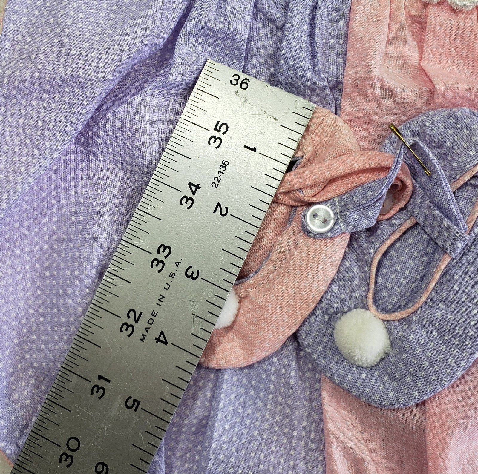 Vintage Girls Jumper Easter Bunny Romper Baby Infant 6-9 Months ’93 Pink Booties