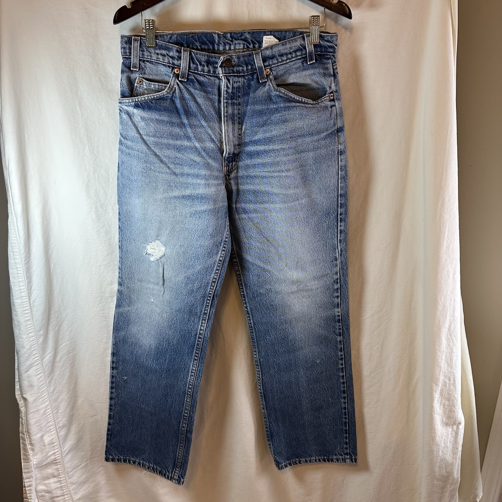 Vintage Levi’s 518 Jeans Made in USA 33×30 Orange Tab 80s 90s Distressed