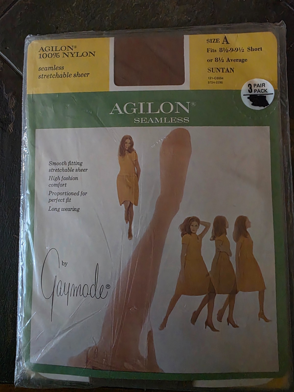 New Vtg J C Penney by Gaymode Seamless Stretch Sheer Stockings 8 1/2-9 1/2 3 Pr
