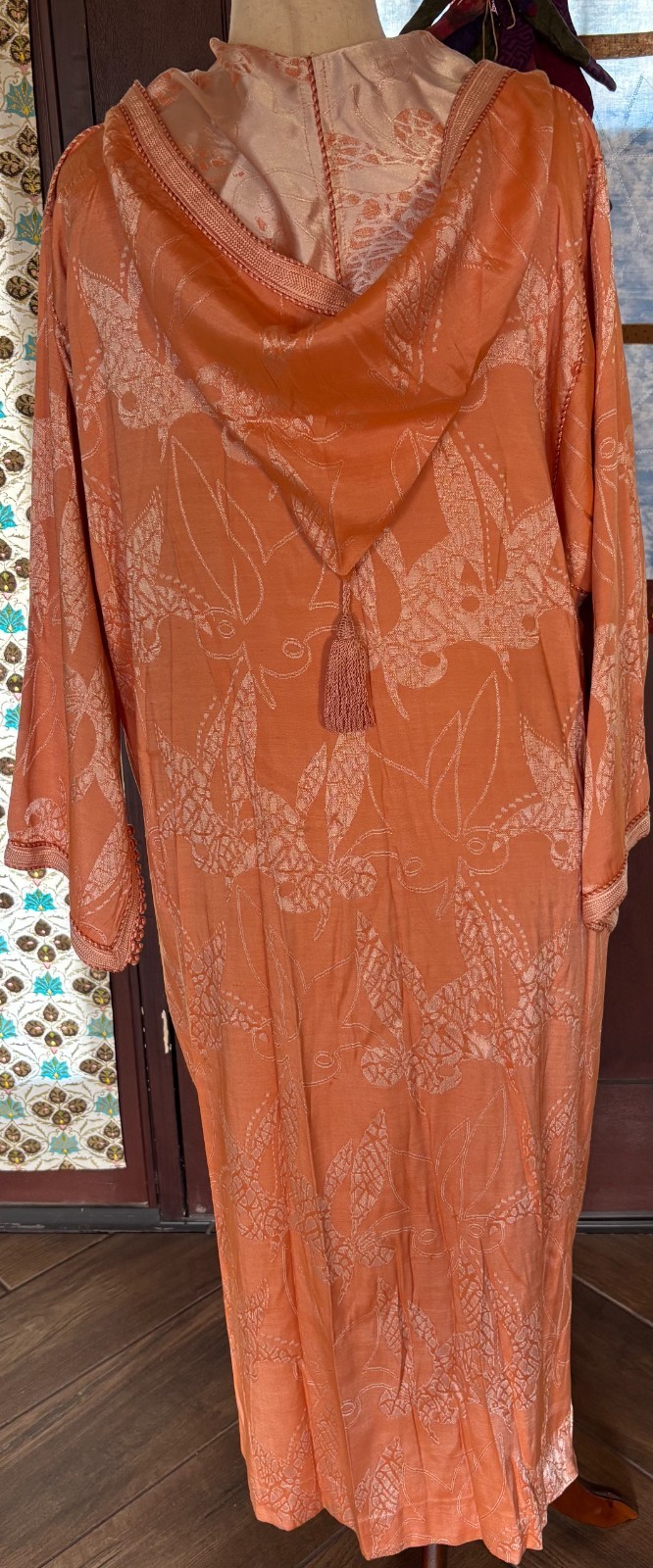Vtg mid 60’s – 70’s Moroccan Caftan Hooded Djelaba Sz M-L