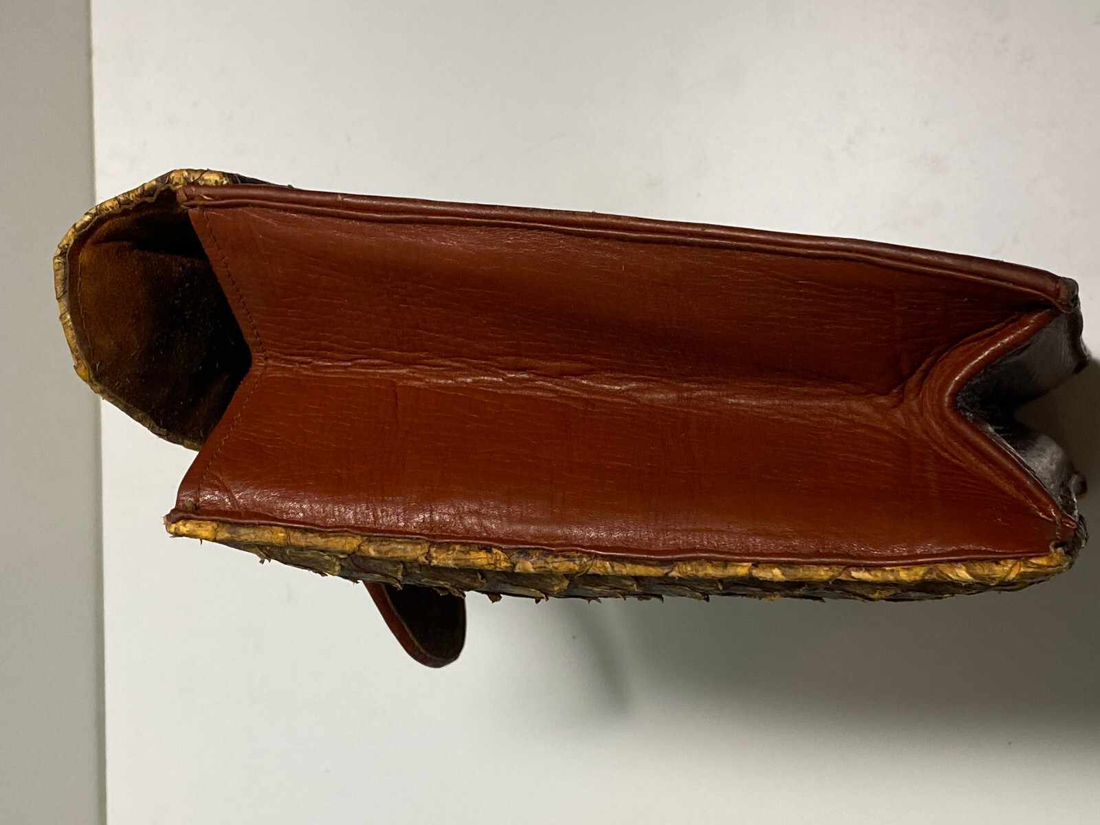 rattle snake clutch, vintage, genuine snakeskin leather, 1930’s-1940’s, hand bag