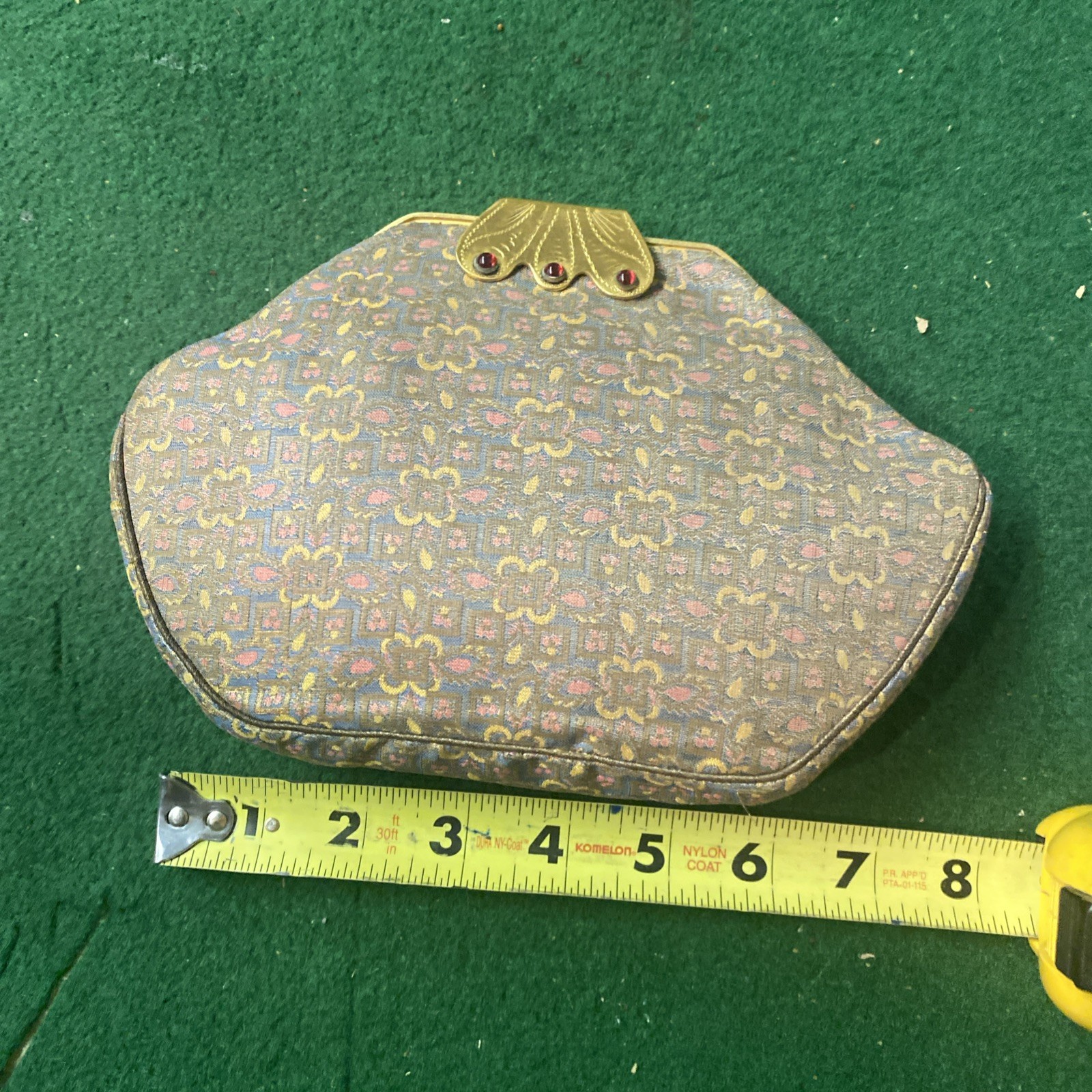Vintage Smal approx. 7×5 Purse, Pouch, Bag, With Coin Purse-Metallic Fabric