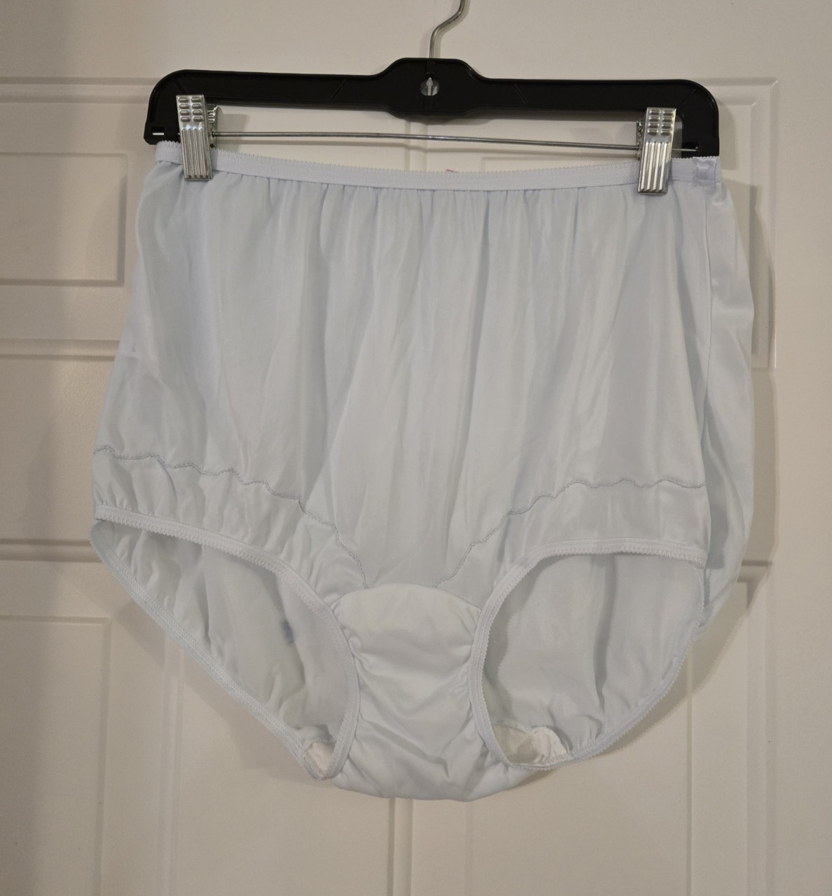 Vintage Dixie Belle Panties 100% Nylon Lt Blue Lace Detail Granny Panties SZ 9