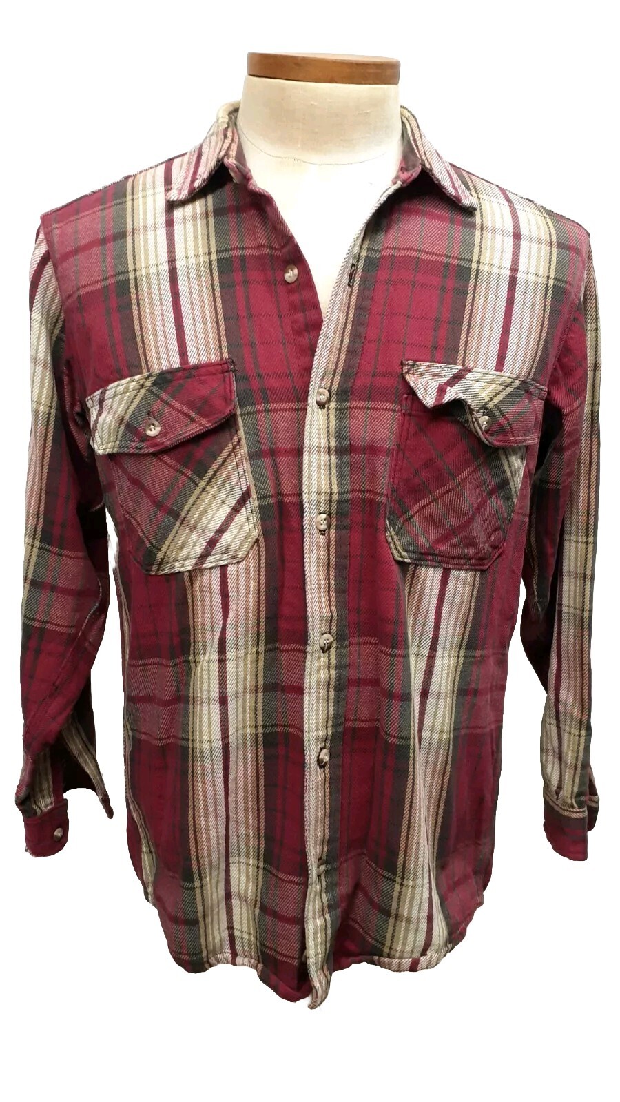 Vintage 1970s DEERSKIN Classic Lumberjack Flannel Plaid Made In USA Medium