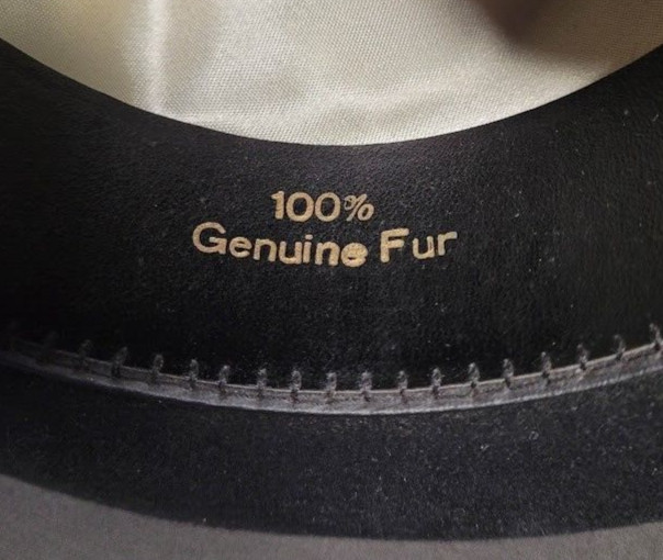 NEW WORLD HATTERS 100% GENUINE FUR BLACK SZ 7 OR 56 FEDORA