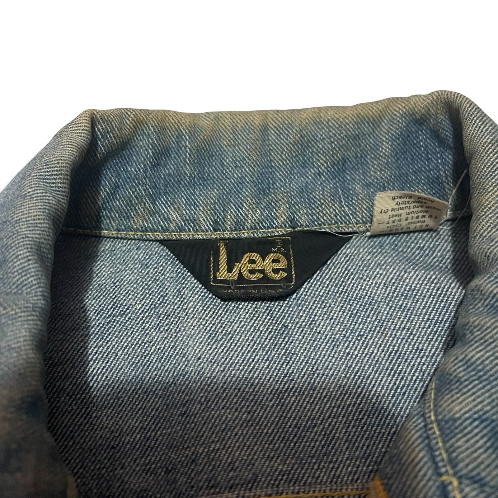 Vintage USA Lee Harley Davidson HOG Patch Denim Jacket 1987-2001 10 Year L