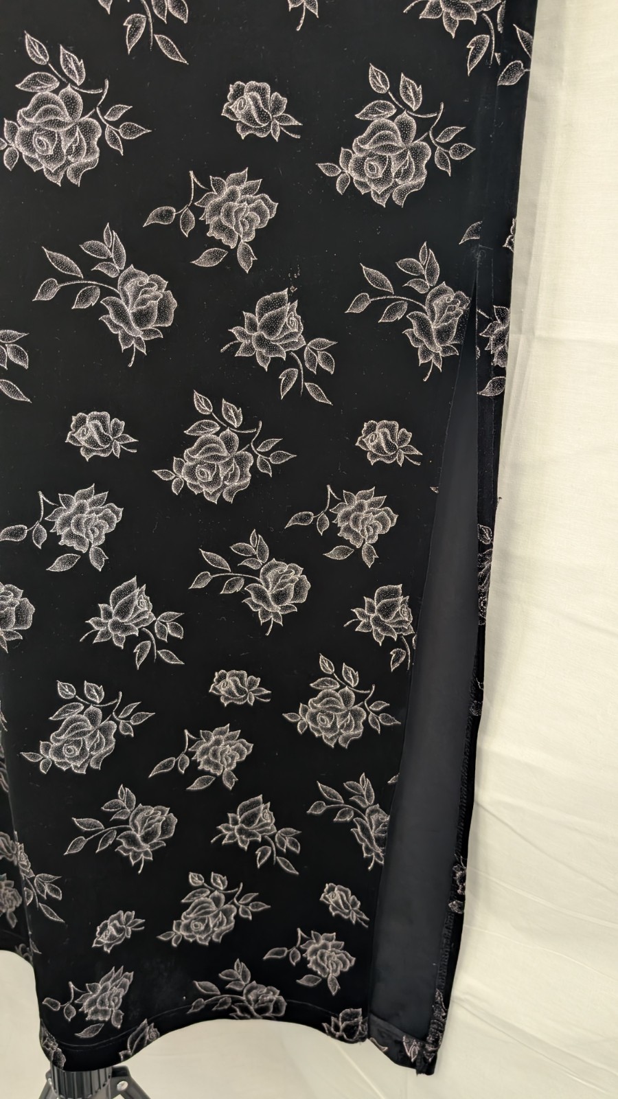 Vintage 90s whimsigoth Goth Velvet Rose Maxi Dress Size Small