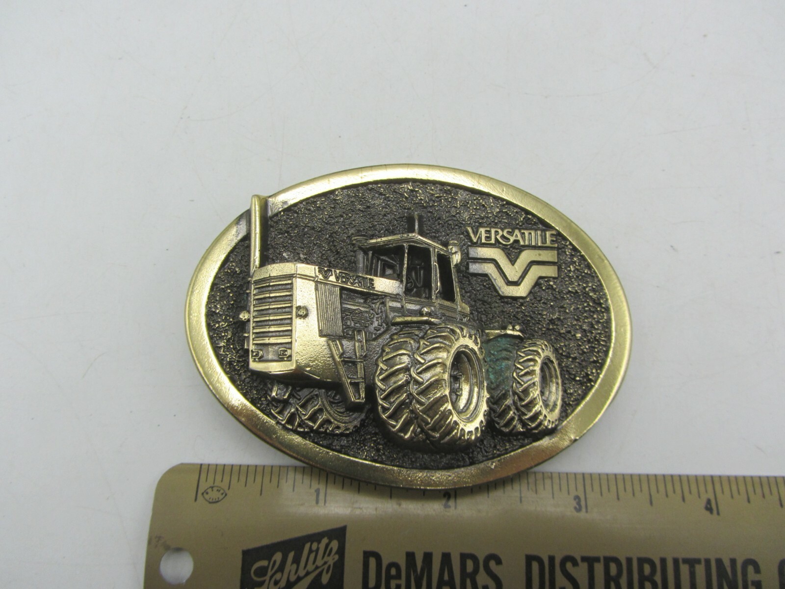 Vintage Brass Rare 4WD Versatile 836 Tractors Farming Equipment Belt Buckle -USA