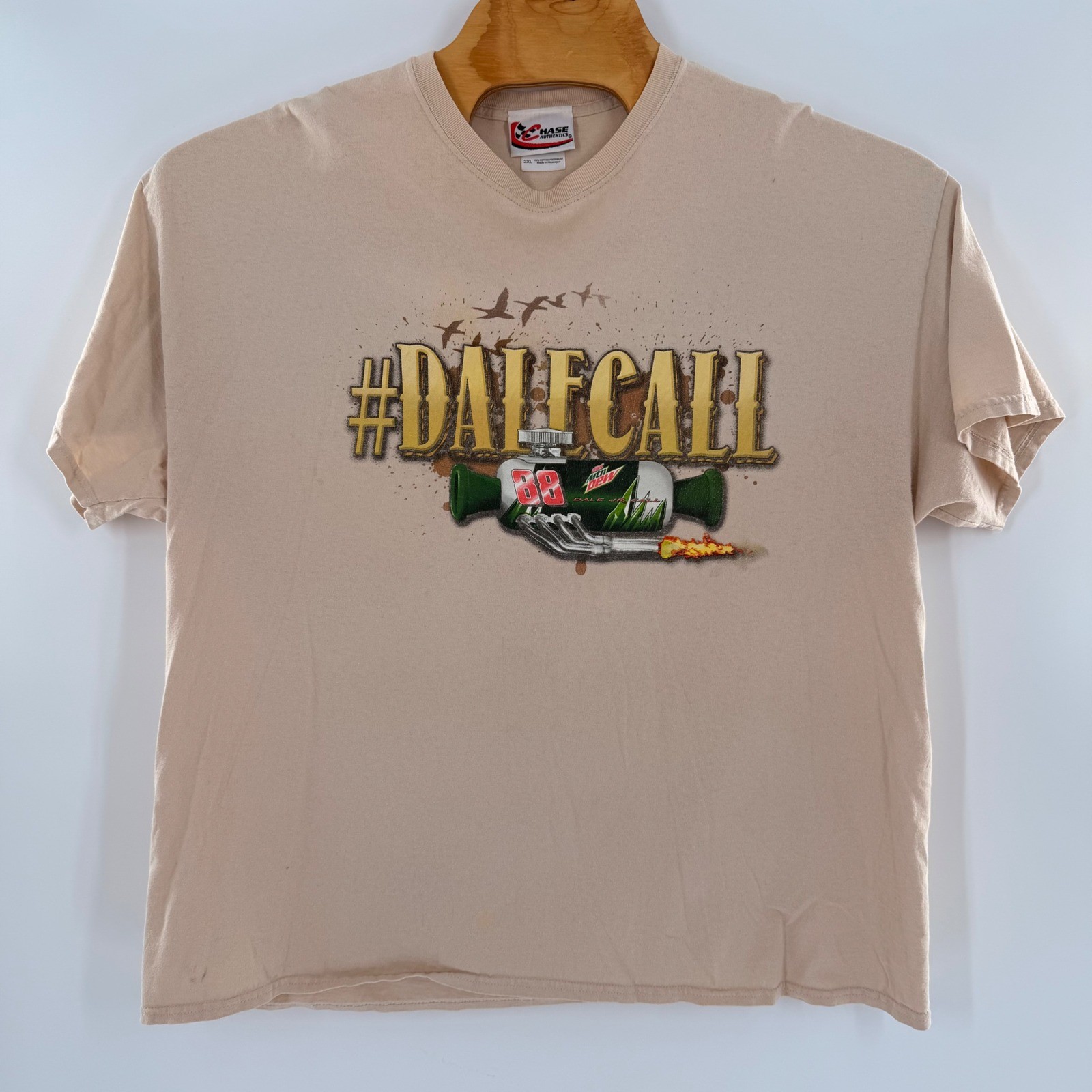 Vintage Chase Authentics Dale Earnhardt Jr 88 Mountain Dew NASCAR T-Shirt 2XL