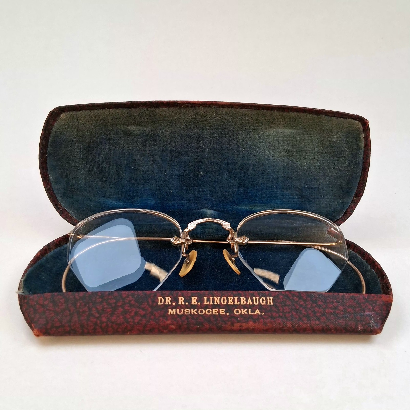 Vtg American Optical 12K Gold Filled Eye Glasses Semi-Rimless Hexagon Shaped…