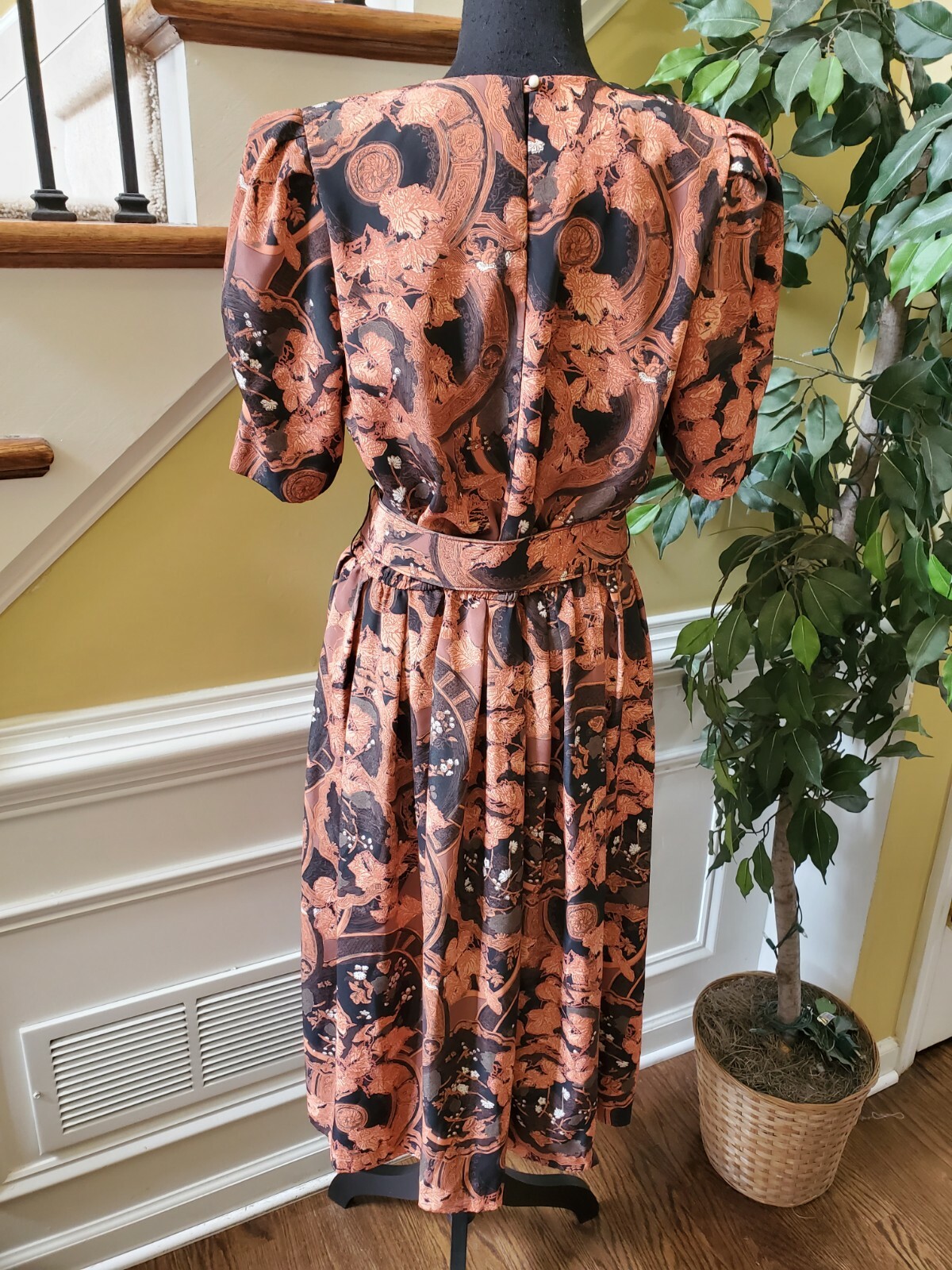 Pellini by Von Bramlett Dress Belted 7/8 Midi Vintage 1980’s