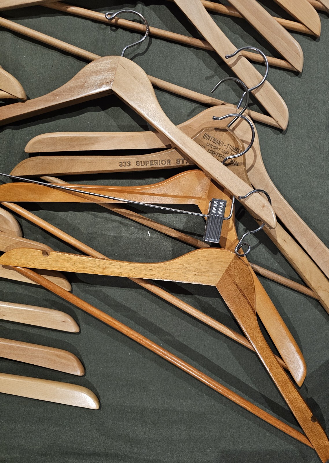 Wooden Clothing Hangers Lot 22- Great for Suits, Dress Coats & Or Everyday Wear