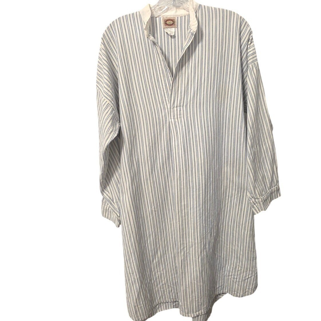 Vintage Banana Republic Mill Valley Cotton Striped Nightshirt Sleepwear Blue L