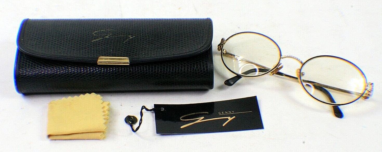 Genny Eyeglasses Double Line RX Prescription Lens Case and Frames from Italy b2