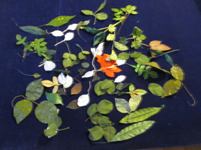 Vtg Millinery Flower Collection Green Brown Leaf Leaves German Japan H3016