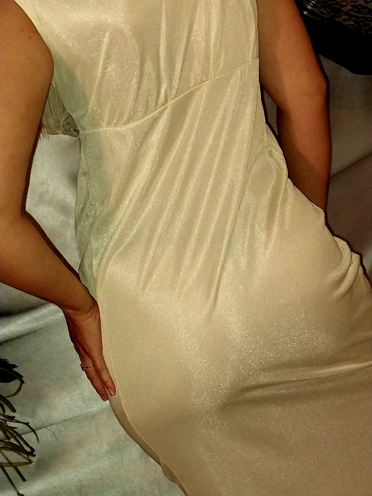 VTG SILKY NYLON LACY BALLET #992 PRAIRIE SLIP DRESS NIGHTGOWN GOWN 42/44″