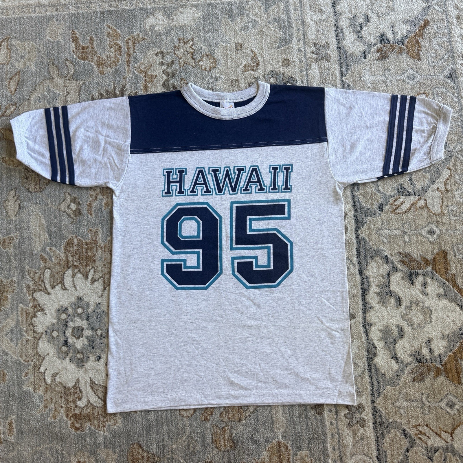 Vintage 90s Hawaii Ringer Tee 1995 Souvenir Hawaiian Surf T-Shirt L NEVER WORN