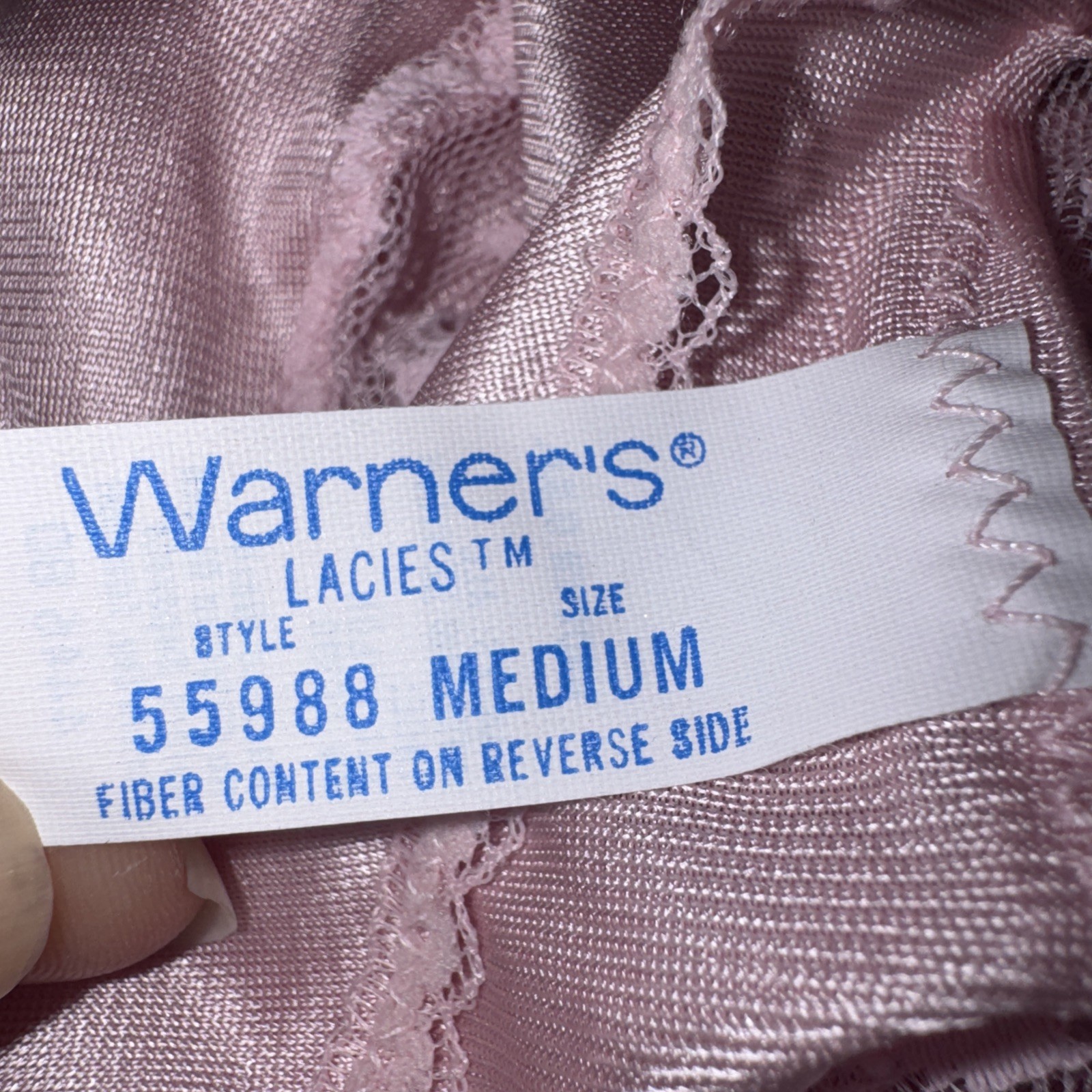 Vintage Warner’s Lacies Pink Satin Lace Teddy Bodysuit Size Medium USA Made