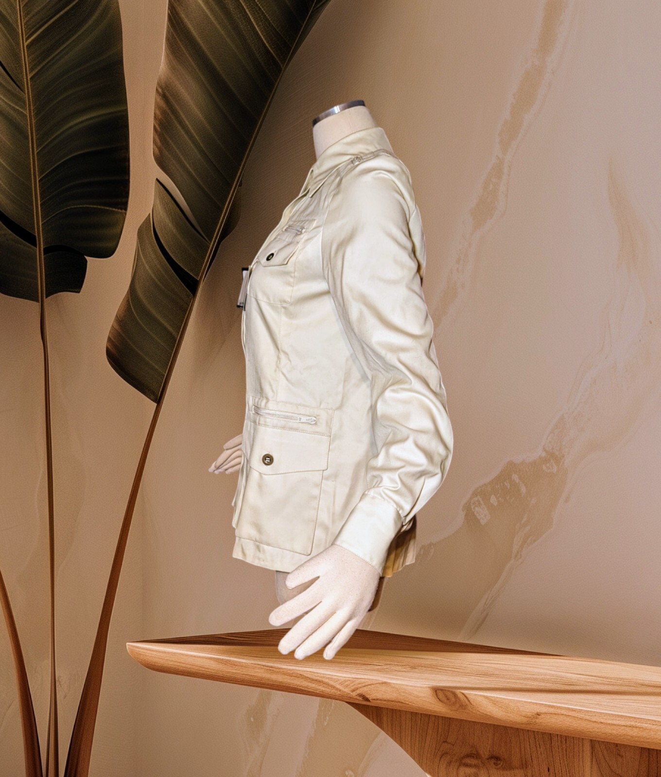 VTG 80s CHESTER SMITH 10 Pocket IVORY Button Up Shirt Jacket SHACKET Women’s 8