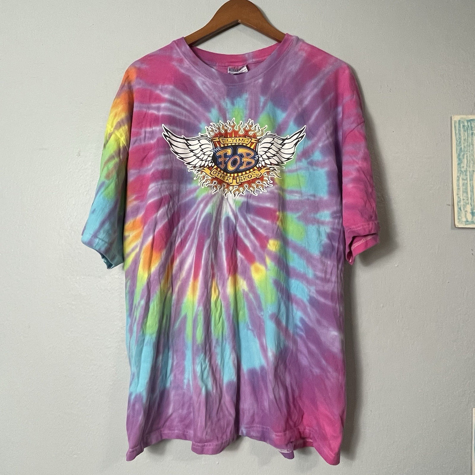 VTG FLYING OTHER BROTHERS TIE DYE T SHIRT Mens XL Red Herring Conference