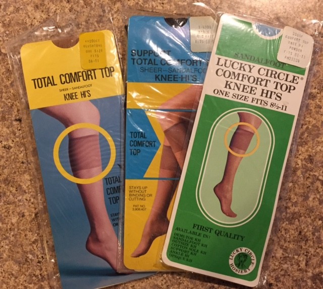 Vintage Pantyhose Knee Highs Lot of 3 Size: 8 1/2 – 11 Nylon NOS Free Shipping