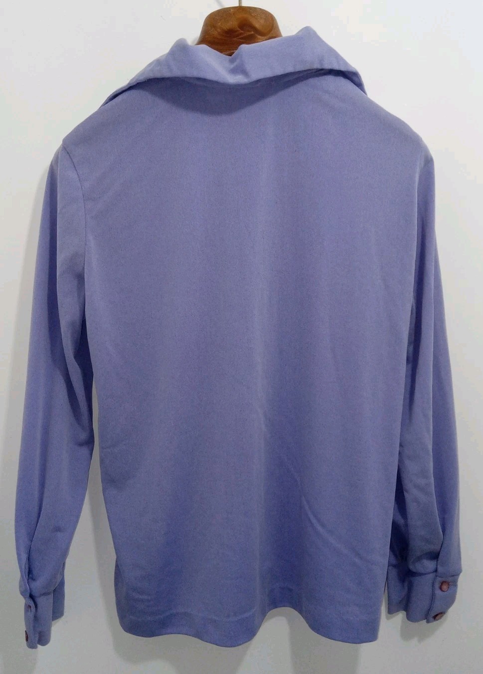 Vintage Styled By Sybil Purple Long Sleeve 1/4 Button-down 1970s Sz 16/36 *FLAW*