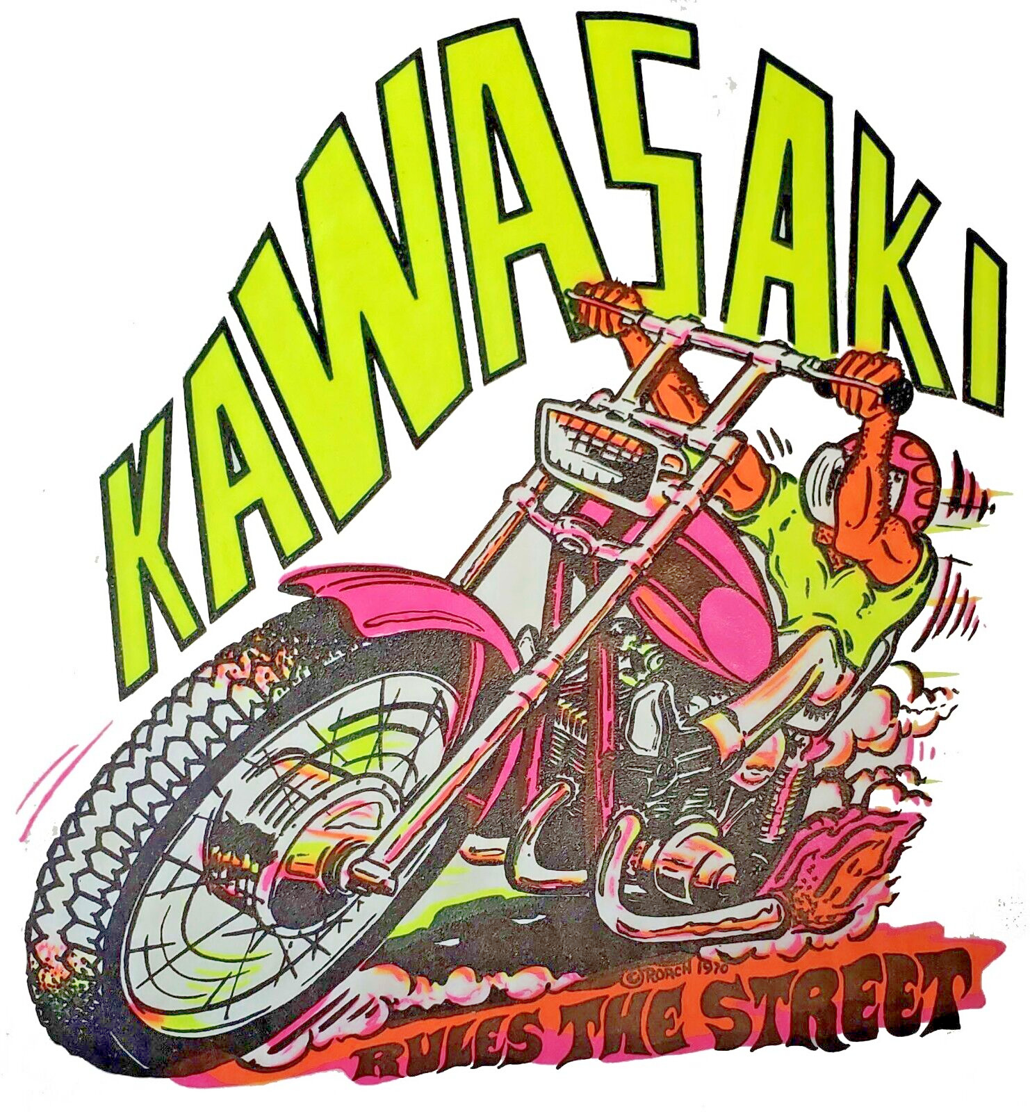 Original Vintage Kawasaki Motorcycle Iron On /Transfer only! NOS Roach X 86