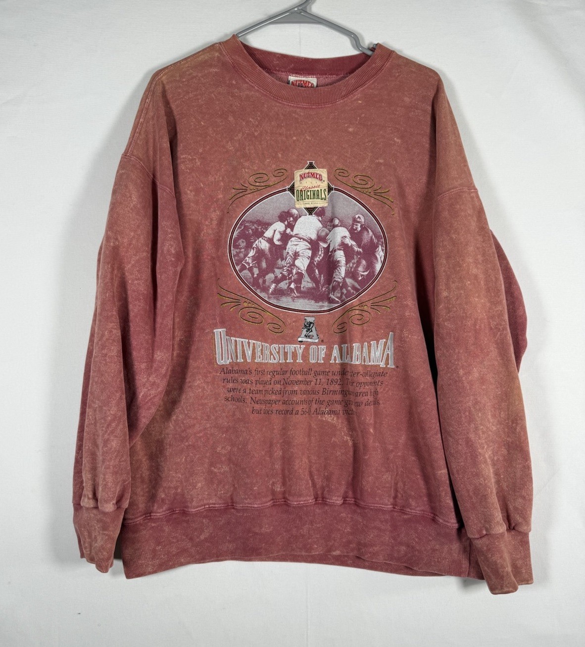 VTG Nutmeg Mills Classic Originals Sweatshirt Adult XL University of Alabama USA