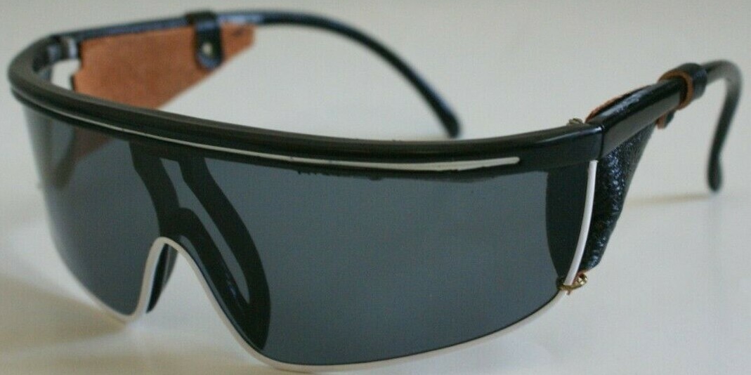 True Vintage from the 1980’s wrap around Funky/Sports leather side sunglasses