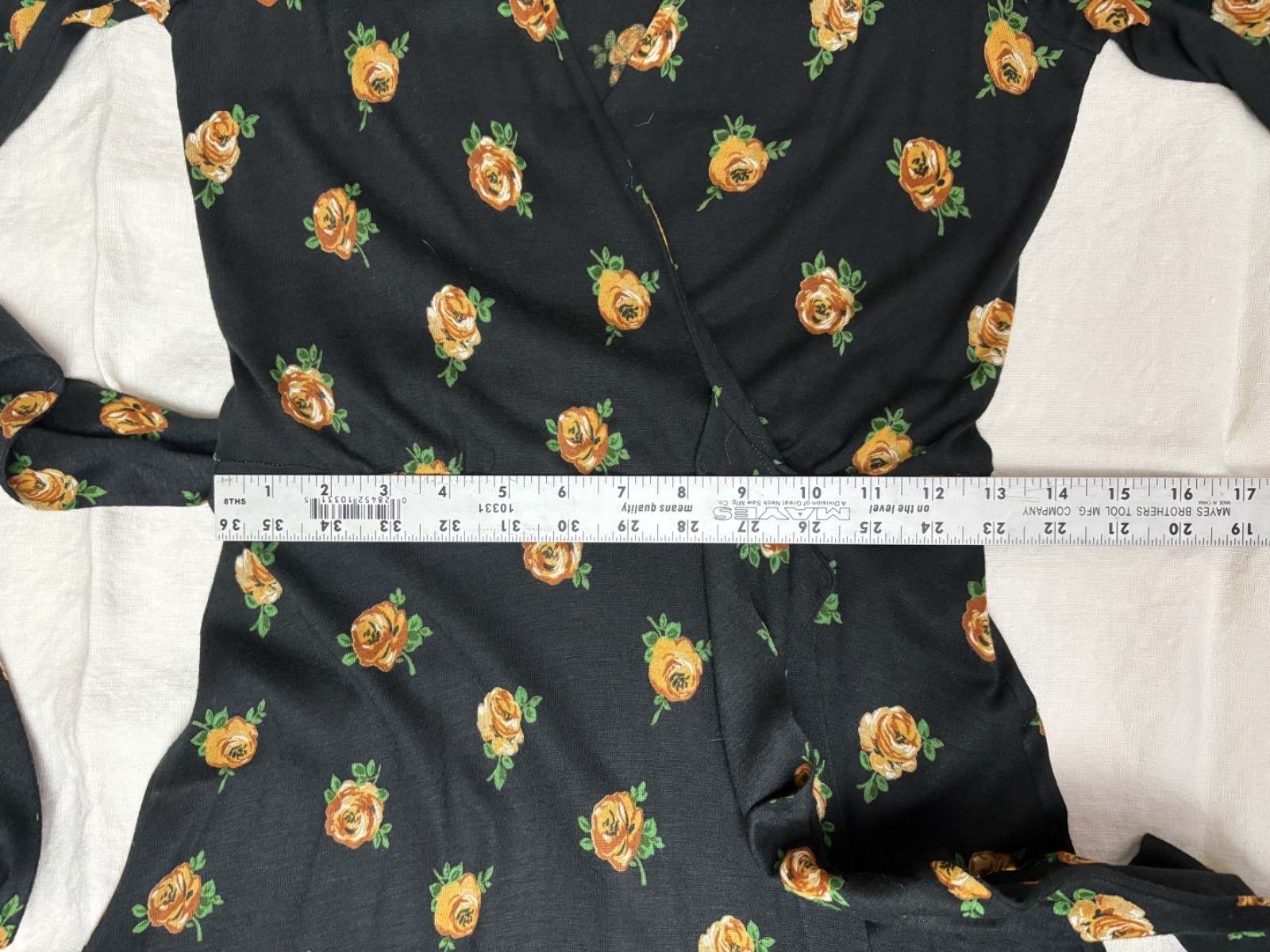Vintage 1970s Diane Von Furstenberg DVF Black Floral Jersey Wrap Dress S