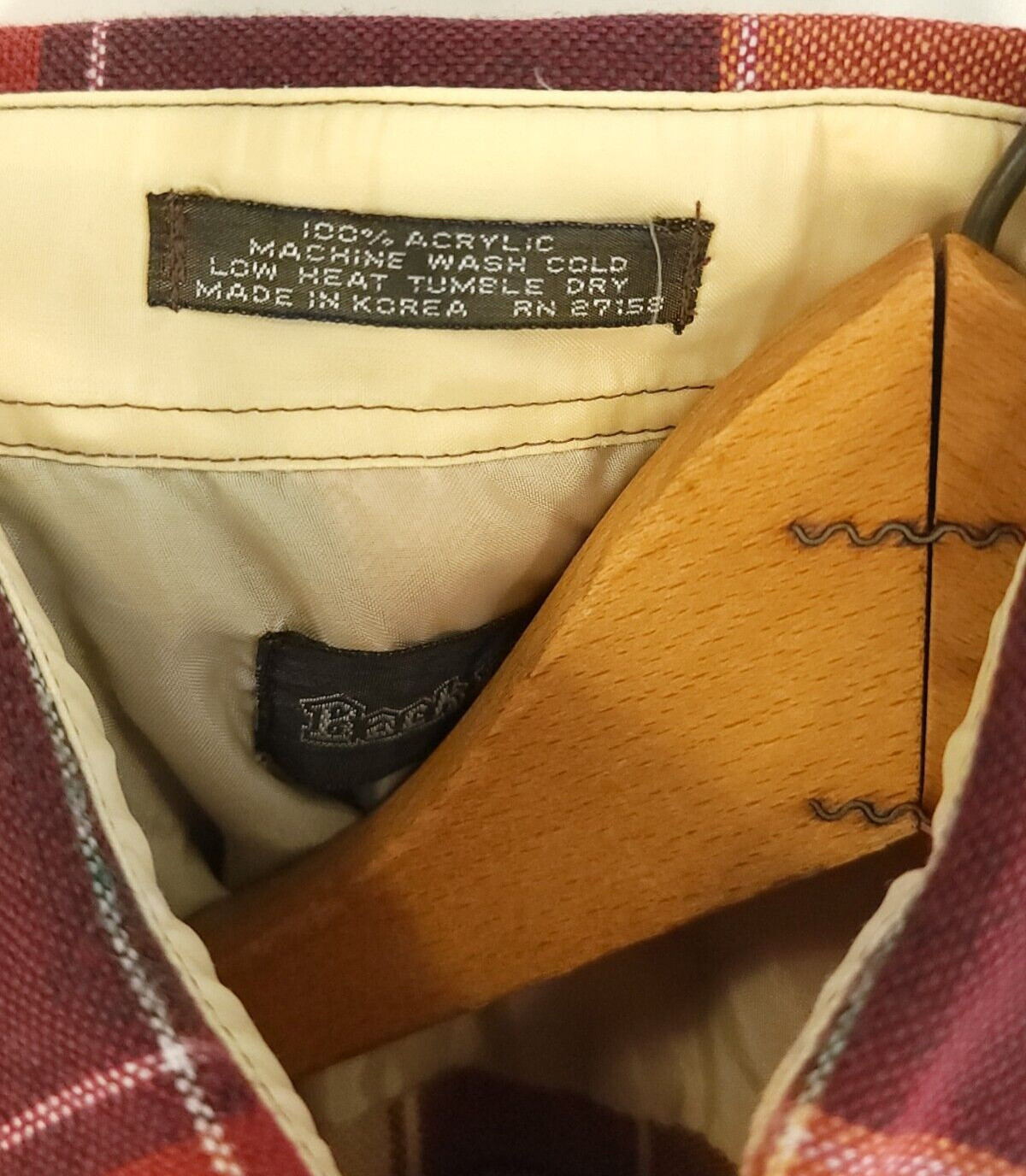 Vtg Back Packer Flannel Shirt Men’s Med Brown Tan Orange Plaid Workwear Grunge