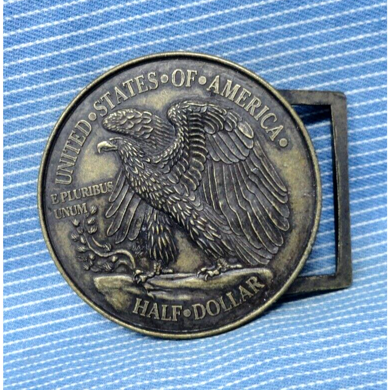 American Eagle Half Dollar Belt Buckle Coin Novelty Vintage 70s .TYC312