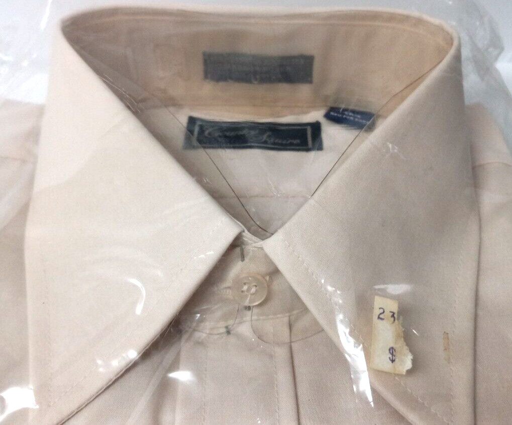 Vintage Country Squire Men’s Short Sleeve Shirt Dress Collection Size 15 1/2 Tan