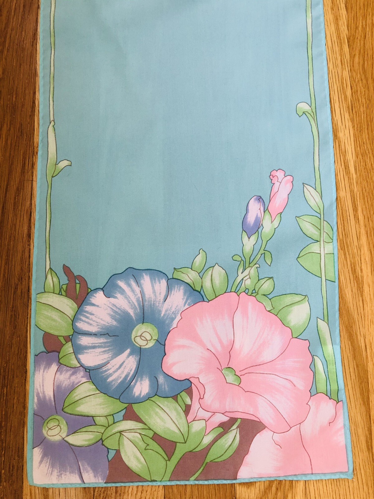 Vintage Avon Morning Glory 100% Chiffon Polyester Rectangular Scarf