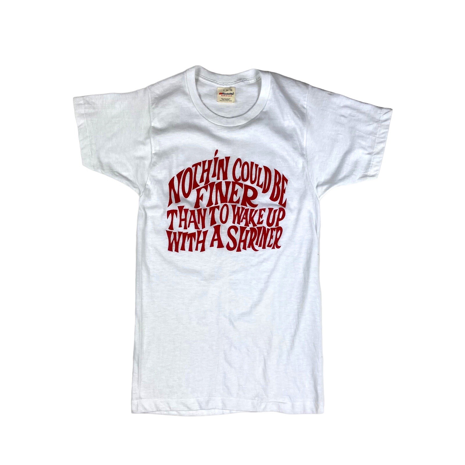 Vtg Nothing Could Be Finer Than to Wake Up to a Shriner Mason T-Shirt S