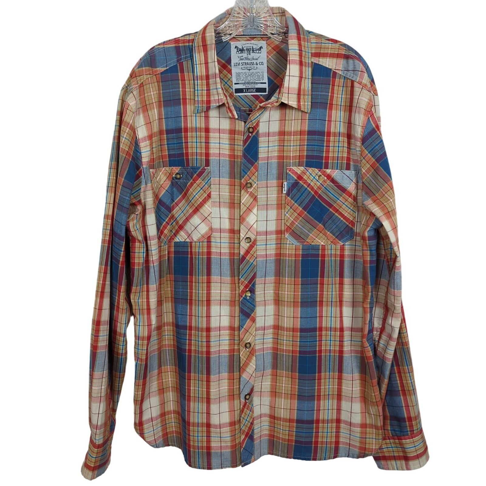 Levi’s Strauss & Co. Men’s Plaid Long Sleeve Button-Up Vintage Shirt X Large