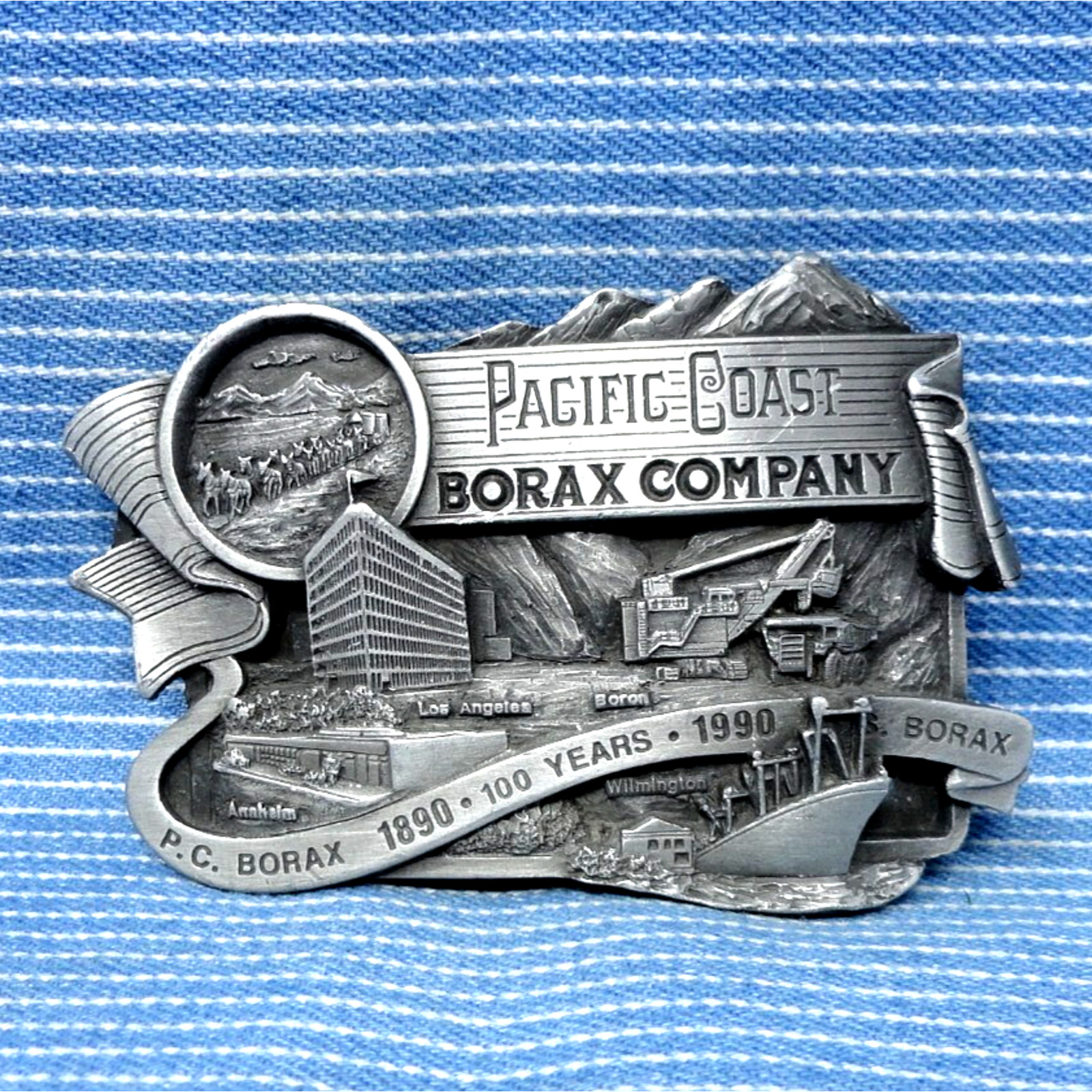 Pacific Coast Borax Company 100 Yrs LE Commemorative Belt Buckle Vtg 1990.CPA519