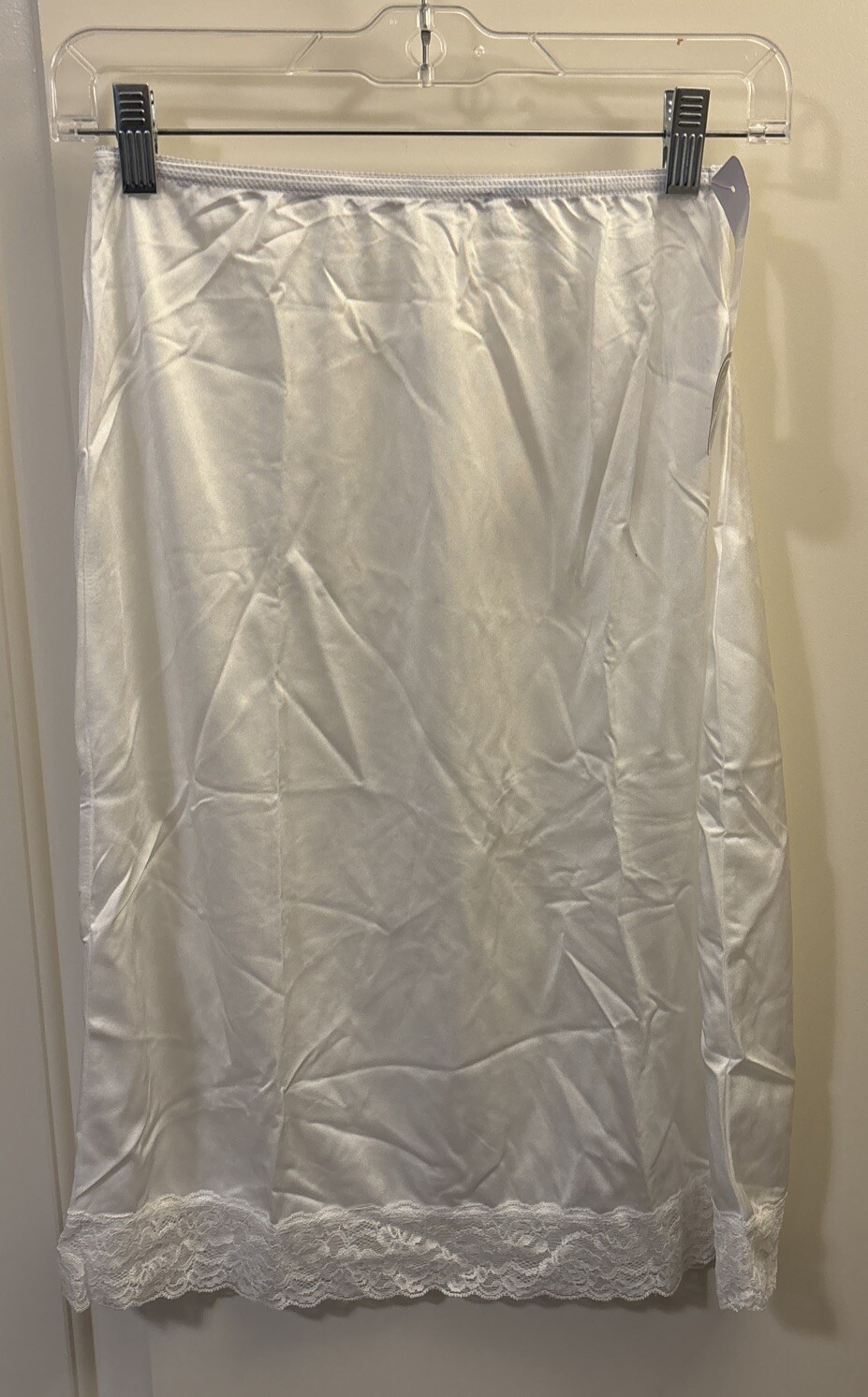 White Nylon Half Slip Wonder Maid Lace Trim Non Cling Size XS/S NWT