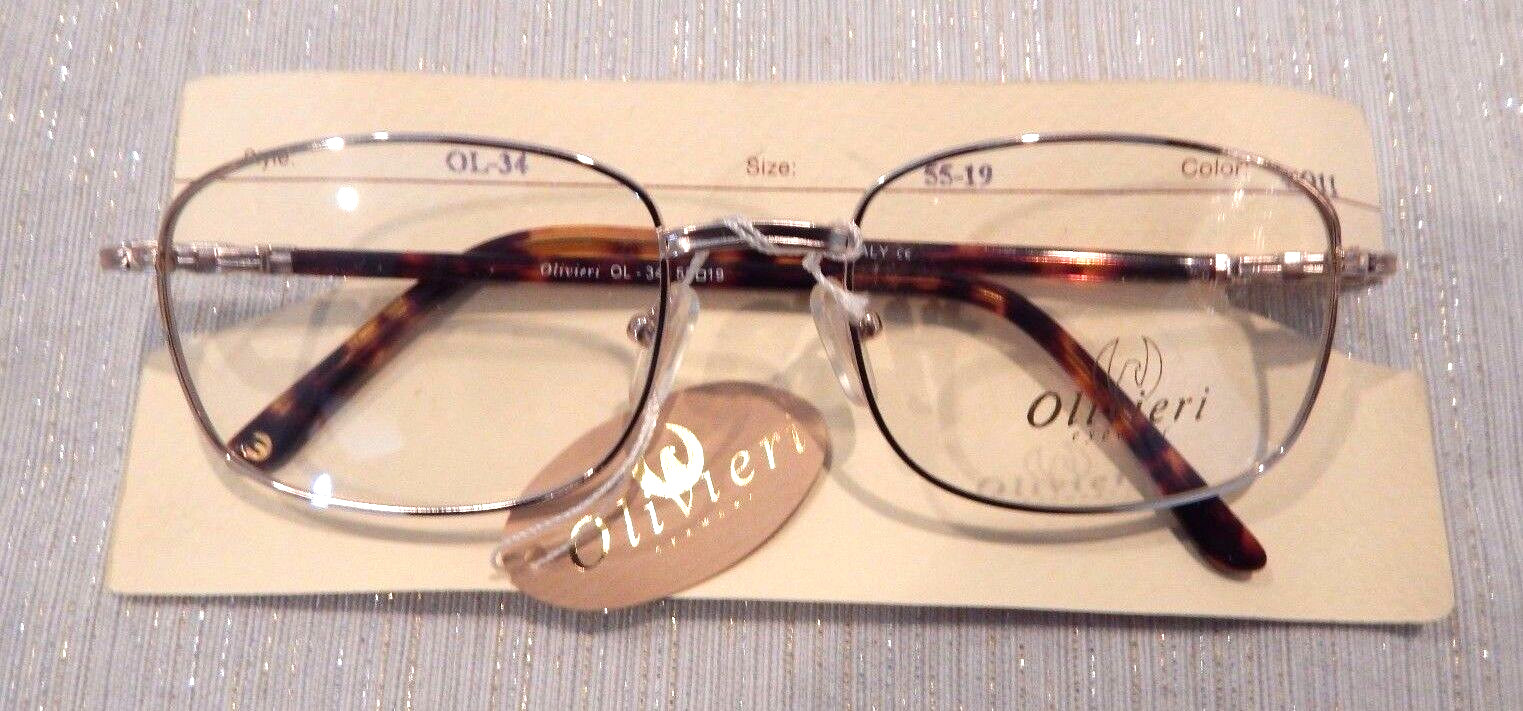 OLIVIERI EYEWEAR OL-34 Gold 55/19 Men’s Eyeglass Frame New Old Stock #191