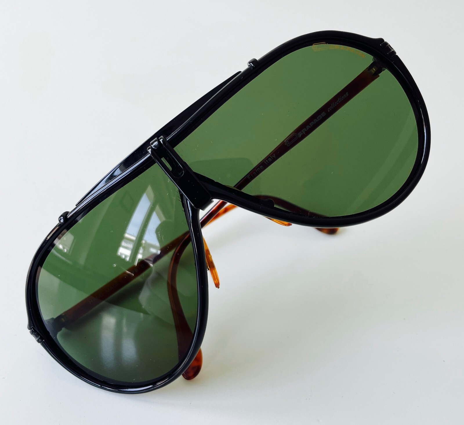 vintage DERAPAGE collections FB-D 63 sunglasses black brown Italy sport snow M