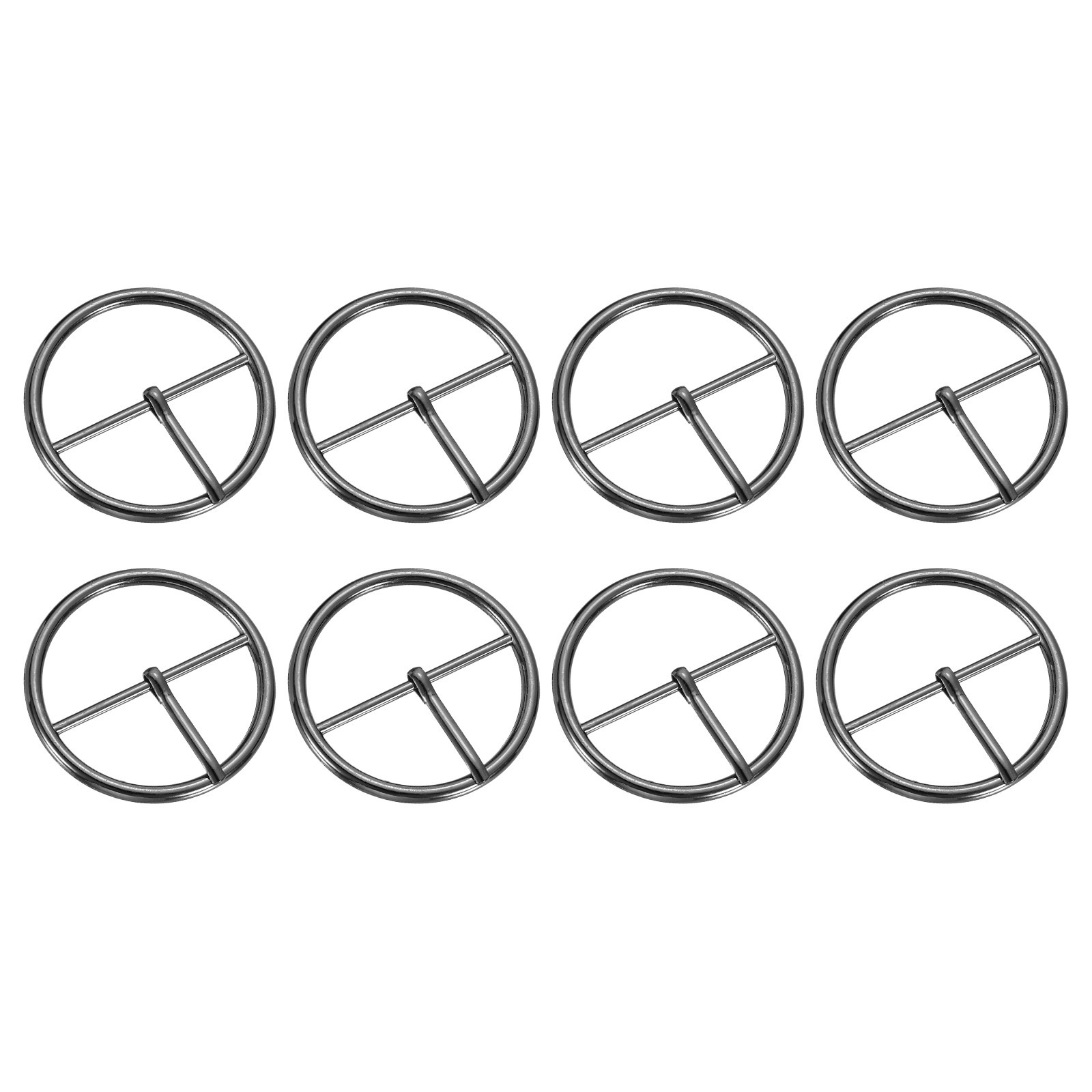 8Pcs Belt Buckle, 1.57″ Round Buckles with Center Bar Dark Grey