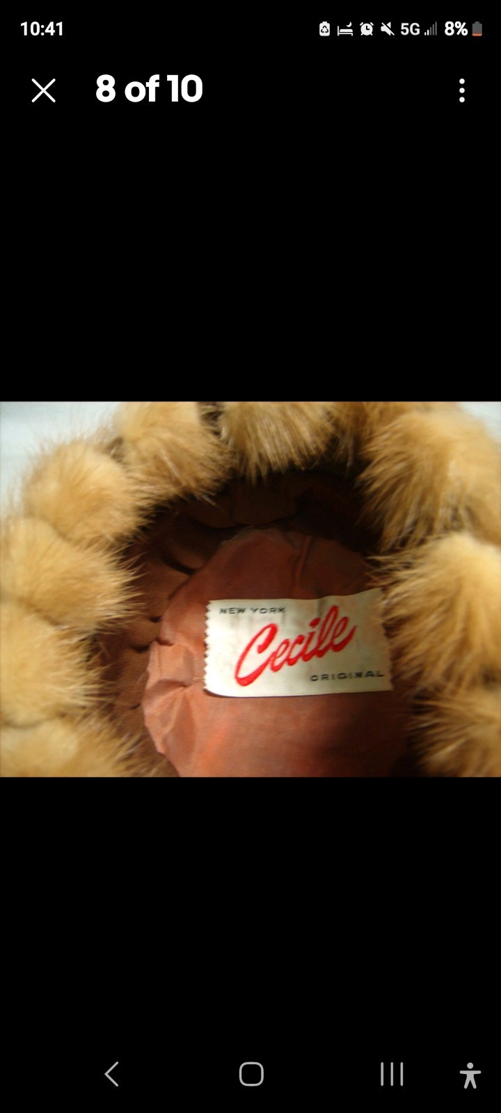 Vantage Ladies Mink Fur Facinator Hat With Netting