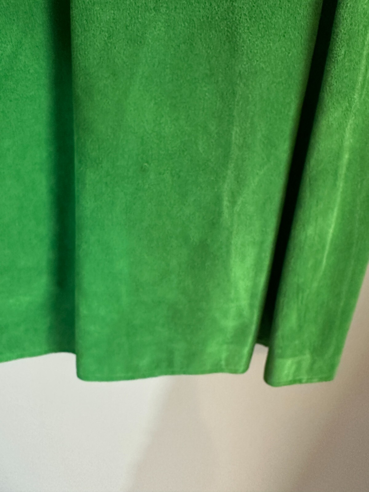 Vtg Shannon Rodgers for Jerry Silverman S/M Green Suede Jacket Trench Skirt Set