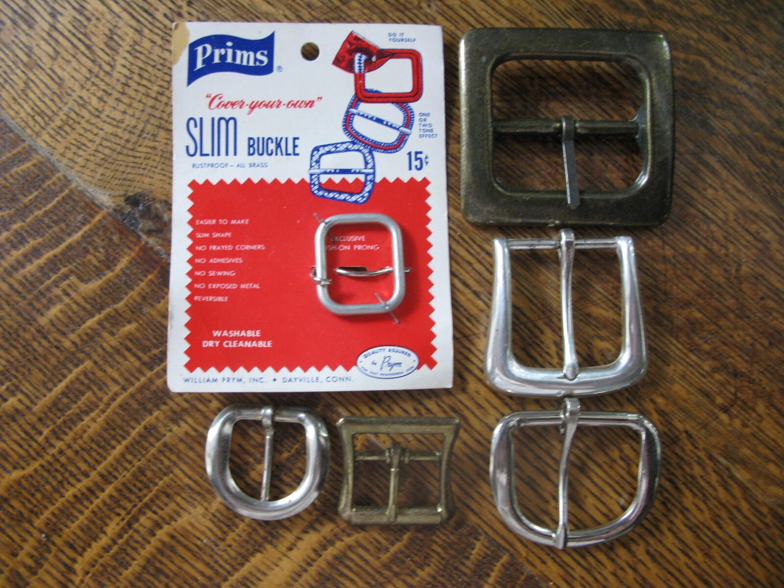Vintage Sewing Supplies Crafts Metal Buckles Lot x6 for 1, 1 1/4, 1 1/2, 1 3/4